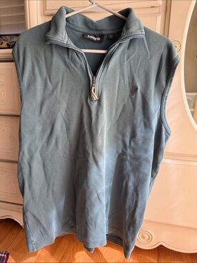 Ashworth Men's Teal Sleeveless Quarter-Zip Vest